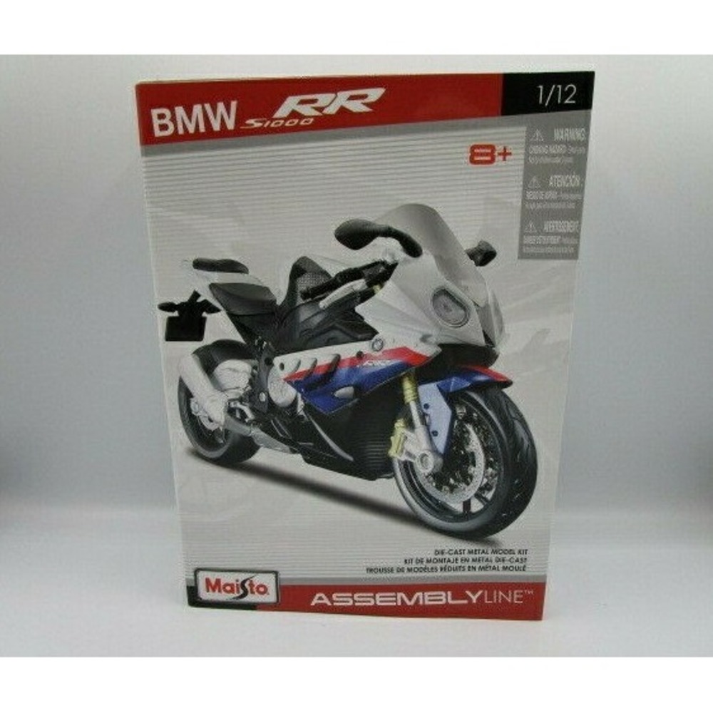 Maisto Assembly Line BMW S1000 RR White Black Motorcycle Bike Model Kit 1:12